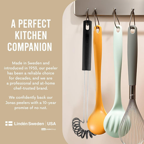 Linden Sweden Nylon Flat Whisk | Dishwasher Safe Egg Whisk with Ergonomic Handle for Safety and Control | Egg Beater Whisk for Professionals and B...