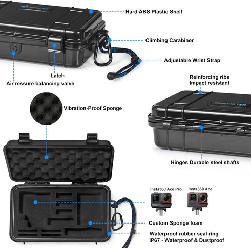 Lekufee Travel Waterproof Hard Case Compatible with Insta360 Ace Pro/Insta360 Ace Action Camera and Accessories(Case Only)...