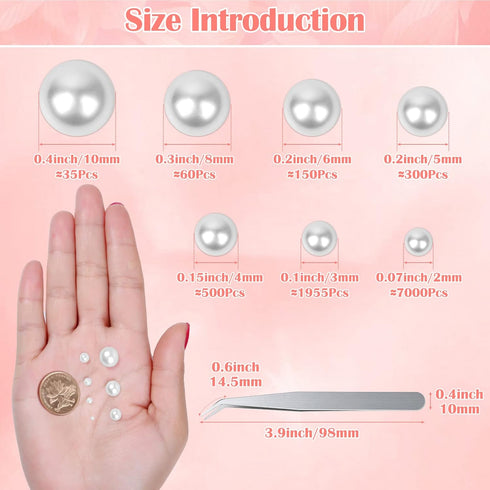 4 PCS 15ML B7000 Jewelry Glue and 10000 PCS Flatback Pearls, B7000 Clear Jewelry Rhinestones Glue with Half Round Pearls Beads Flat Back Pearl for...