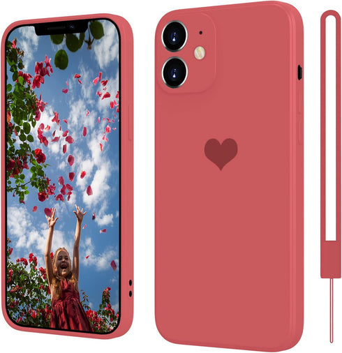 iPhone 11 Case, Phone Case iPhone 11, Slim Thin Cute Heart Silicone Design Shockproof Protective Soft Bumper Drop Protection Girls Women Boys Men ...