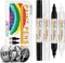 4 Count Dual Tip Oil Based White Black Paint Markers Paint Pens(0.7mm & 3mm), Permanent Paint Marker, Waterproof, Quick Dry, for Rock Painting, Wo...