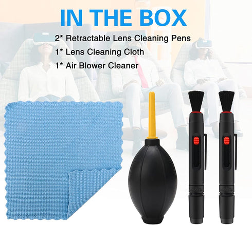 COSOOS 2 Grips Cleaning Brush Compatible with Vision Pro, Quest 3, 2, Quest, Rift S, HTC Vive, PS4 VR Headset, Cameras, Optical Lens, Phone, Elect...