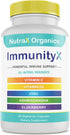 All-in-One Organic Immune Support Supplement 60 Vegan Capsules - Elderberry 500mg, Ashwagandha 500mg, 400mg Vitamin C and Zinc - Vitamin D3 - Immu...