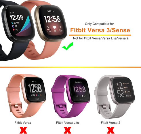 8 Pack Case Compatible with Fitbit Versa 3 / Sense Screen Protector, Ultra Slim TPU Plated Cover Anti-Scratch Shockproof All Around Bumper Shell A...