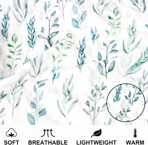 Baby Blanket Green Leaf, Soft Warm Baby Blanket for Girl and Boy, Toddler Baby Newborn Plush Dot Security Blanket for Nursery Stroller Infant Crib...