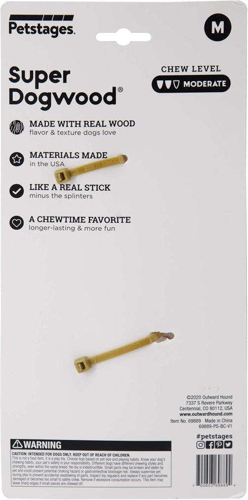 Petstages Super Dogwood Dog Chew Toy, Medium - Safe & Long Lasting Chewable Sticks Made of Natural Wood and Durable Synthetic – USA Made...