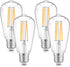 WIHTU LED Filament Light Bulbs, Bright Vintage 6W LED Edison Bulbs 60W Equivalent, St58 2700K Warm Light Bulbs with CRI 85+, E26 Standard Base, 90...