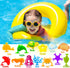 Baby Bath Toys for Kids Ages 1-3, 9 Pcs Sensory Suction Cup Toys+4 Pcs Light Up Floating Ocean Animal Bathtub Toy Set for Babies 6-12 Months, Todd...