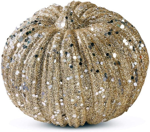 K&K Interiors 40610A 4.5 Inch Champagne Glitter Pumpkin...