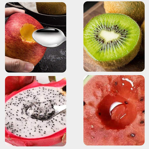 Grapefruit Spoons with Round Serrated Edges for Citrus Kiwi Dessert, Stainless Steel, Ceramic Handle, Storage Box (Black)...
