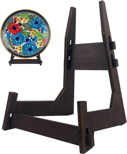 2 Pack 10 Inch Display Stand, Wooden Easel Stand Plate Stands for Display Decorative Picture Frame Stand, Easel Display Stand,Book Display Stand, ...
