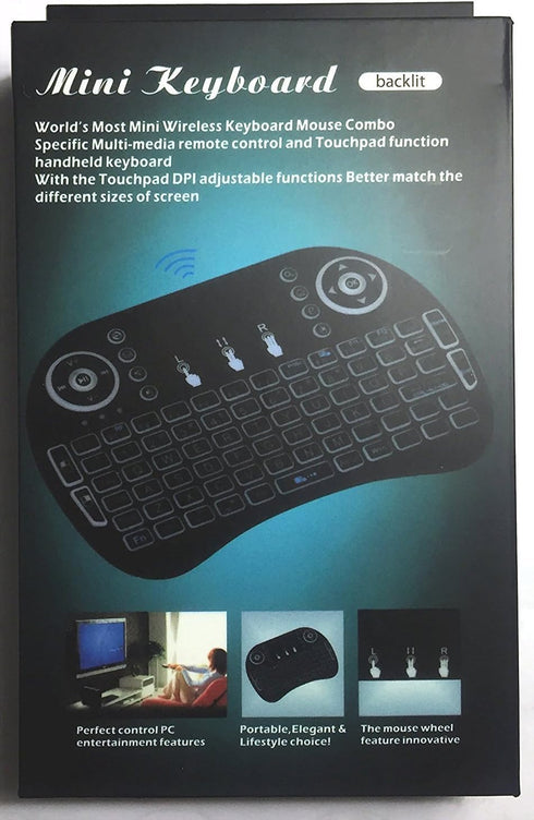 BFTECH Tricolor Mini Wireless Touch Keyboard Handheld Remote, Touchpad Mouse Combo, 3 Color LED Backlit Remote Control for Android TV Box, PS3 Xbo...