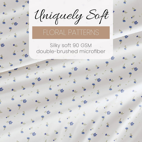 Linen Market Double-Brushed Patterned Microfiber Twin Sheet Set 3 Piece – Oeko-TEX Certified Ultra Soft & Wrinkle-Free - 16" Deep Pocket Sheets - ...