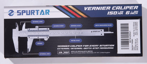 Spurtar Vernier Caliper, 6" Stainless Steel Caliper Measuring Tool, 0-6Inch/0-150mm Manual Micrometer Non Digital Calipers, 0.001"/0.02mm High Pre...