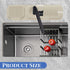 Kitchen Sink Splash Guard Silicone Faucet Mat Handle Drip Catcher Tray, 5°Slope Anti-Slip Sink Draining Pad Behind Faucet for Kitchen & Bathroom C...