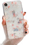 Compatible with iPhone XR for Women Girls,Cute Clear Sparkly Bling Star Flowers Pattern Phone Case Glitter Soft Slim Fit Protective Cover for iPho...