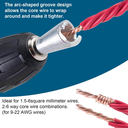 Wire Twister Tool for Drill, Drill Wire Twister, Wire Twisting Tool, Wire Nut Twister for Impact Electrician Wire Wrapping Spinners Tools Cable Wi...