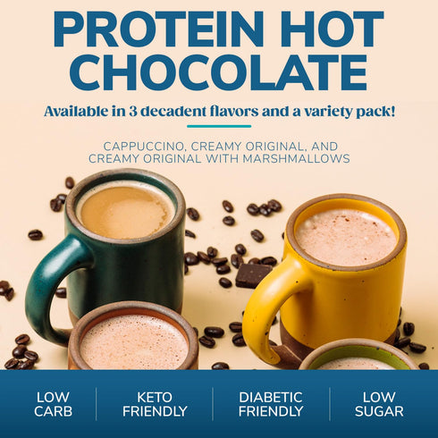 Wonderslim Protein Coffee Powder, Creamy Original Cappuccino, Low Sugar, Gluten Free, Keto Friendly & Low Carb (7ct)...