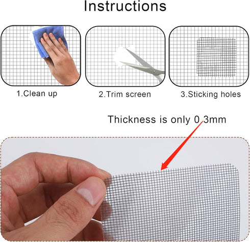 10pcs Window Screen Repair Patches, 4x4 Inch Strong Self Adhesive Screen Window Mesh Repair Kit Window Mesh Repair Tape for Repairing Screen Porch...