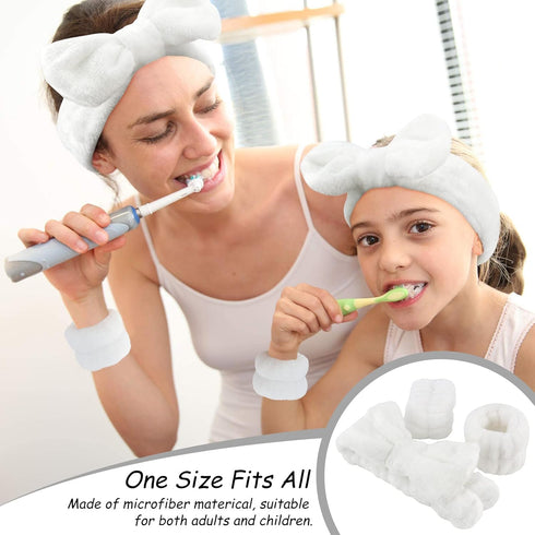 6 PCS Spa Headband with Wrist Washband Face Wash Set, Makeup Headband and Wristband Towel Scrunchies for Washing Face, Skincare Headband Sleepover...