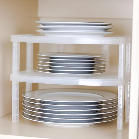 DecoBella Stackable Shelves for Cabinets and Countertop, Storage Organizer 2 Layer Shelves for Undersink, Pantry, Kitchen, Bathroom, Laundry Room,...