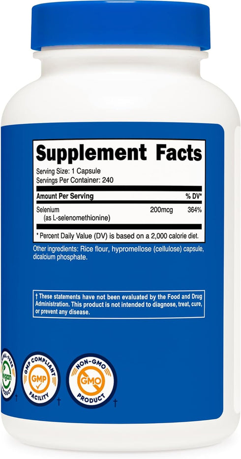 Nutricost Selenium 200mcg, 240 Vegetarian Capsules, Non-GMO, Gluten Free L-Selenomethionine...