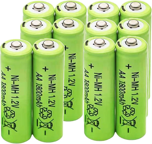 12 Count Ni-MH AA 1800mAh Rechargeable Batteries 1.2V Double A Batteries Precharged for Garden Landscaping Outdoor Solar Lights, String Lights, Pa...