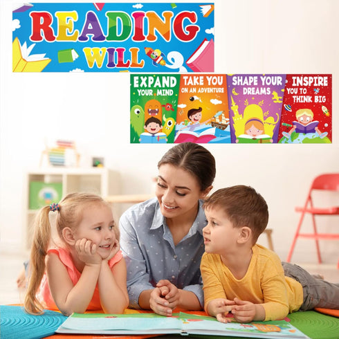 2PCS Classroom Decorations Banner Posters for Teachers Bulletin Board and Wall Decor for Pre School Elementary Middle School...