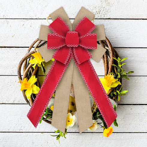 Red Wired Edge Ribbons 2.5" 10 Yards, Spring Solid Wired Edge Decoration Wired Ribbon Fabric Craft Ribbon Burlap Wrapping Ribbon for Holiday Party...