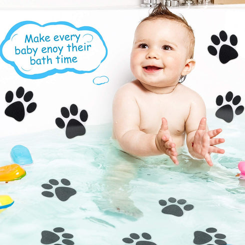 Mudder 20 Pcs Non Slip Bathtub Stickers Shower Floor Sticker Safety Adhesive Paw Decals Treads for Tubs Anti Slip Applique for Bathtub Bathroom Po...