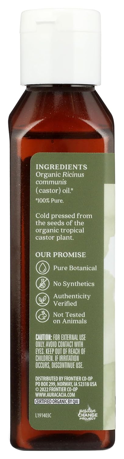 Aura Cacia Organic Skin Care Oil, Castor, 4 Fluid Ounce...