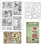 2pcs Animal Postage Clear Stamp and Die Cut Set Postmark Rubber Stamp Bird Frame Cutting Dies Flower Bee Silicone Stamps and Dies for DIY Scrapboo...