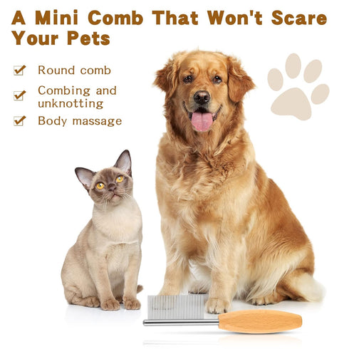 4 In Pet Comb Face and Feet Comb Face Comb for Dogs Small Face And Finishing Comb Dog Grooming Combs Metal Pocket Comb Perfect For Small Pets Face...