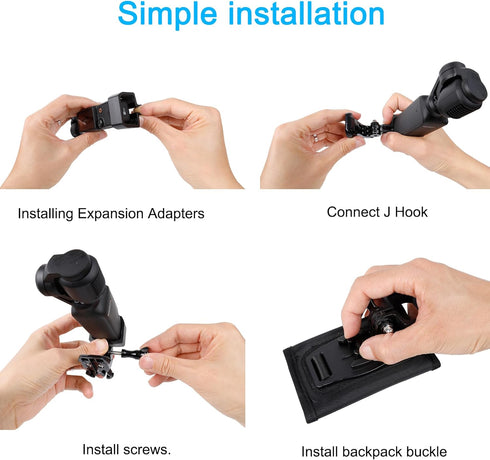 PellKing Backpack Mount for DJI Osmo Pocket 3 Camera, with DJI Pocket 3 Expansion Adapter Accessories,Compatible GoPro DJI Action Camera...