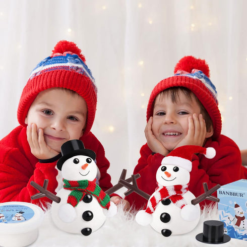 BANBBUR 9Pack Build a Snowman Kit Snowman Crafts for Kids,Modeling Clay Snowman DIY Kit, Christmas Stocking Stuffers for Kids,Christmas Crafts Xma...