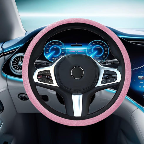 Car Steering Wheel Cover, Elastic Breathable Ice Silk Vehicle Steering Wheel Protector for Men and Women, Cool in Summer and Warm in Winter Cover,...