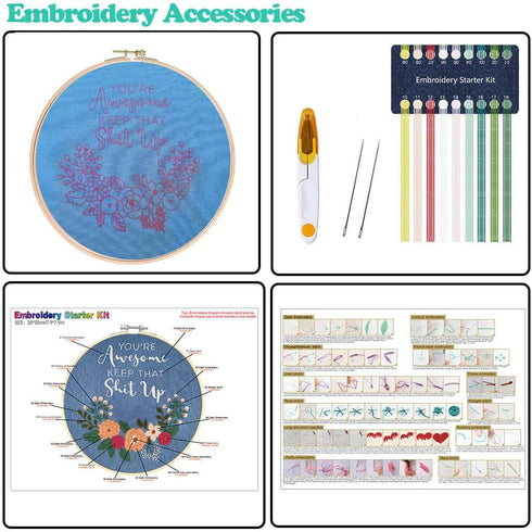 Mothers Day Gifts for Mom from Daughter Son - Embroidery Kit for Beginners - Embroidery Starter Kit Craft Kit Cross Stitch Kit - Birthday Gift for...