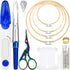 Mudder 53 Pieces Cross Stitch Tool Embroidery Starter Kit Includes Bamboo Circle Cross Stitch Hoop Ring Sewing Scissors Needle Threading Tools Thi...