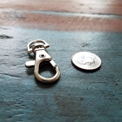 Bulk 50 Pack - Premium Metal Lobster Claw Clasp Hook Craft Findings - 1.5 Inch Clip with Trigger Snap and Round Eye Swivel D Ring by Specialist ID...
