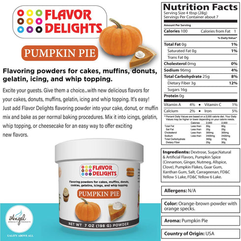 Flavor Delights Flavored Powder Bakery Mix Pumpkin Pie...