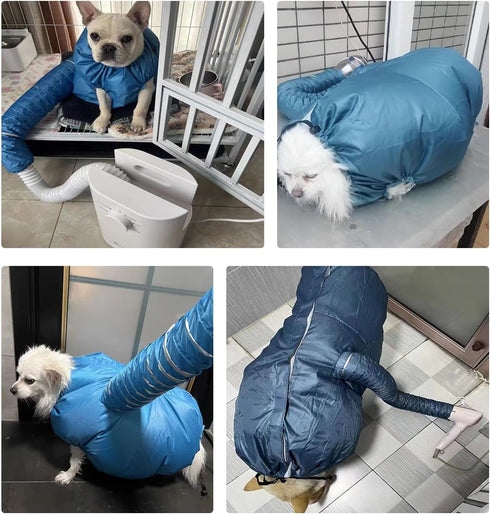 Dog Drying Bag Hands Free Quick Drying Pet Grooming Tool for Small Medium Large Puff Fluff Dogs & Cats, 360 Degree Shower Bath Hair Dryer Suit (XX...