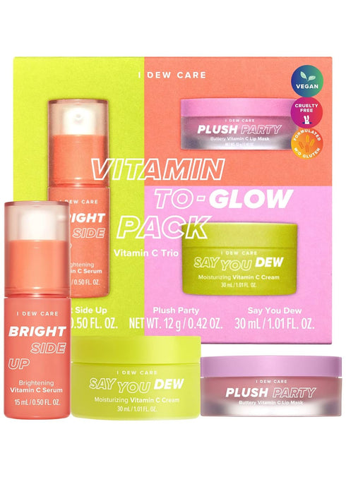 I Dew Care Skincare Set - Vitamin To Glow Pack | With Niacinamide, Grapefruit Extract, Vitamin C, Trio Set, Spa Day, Gift set, Travel Size, Glass ...