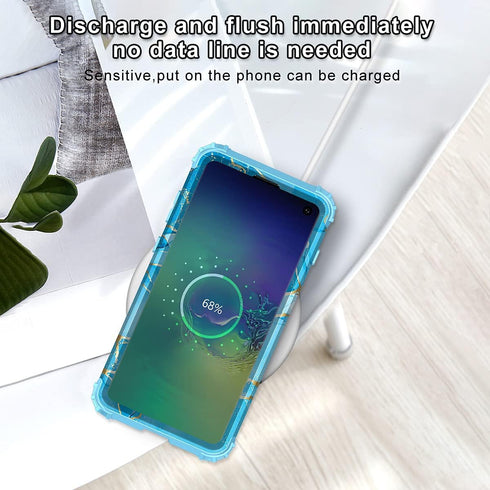 Casetego Compatible with Galaxy S10 Case,Shockproof 3 Layer Heavy Duty Hard PC+Soft Silicone Bumper Rugged Anti-Slip Protective Cover Cases for Sa...