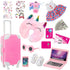 ZQDOLL American 18 inch Doll Clothes and Accessories - Doll Travel Suitcase Play Set Including Suitcase Doll Clothes, Shoes, Sunglasses, Camera, U...