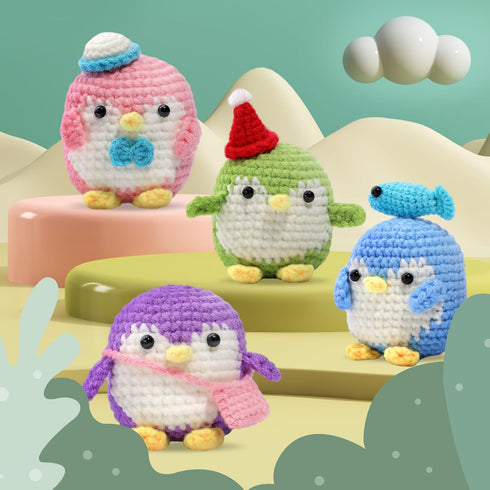 Crochet Kit for Beginners, Crochet Starter Kit with Step-by-Step Video Tutorials and Yarns, DIY Crochet Knitting Kit Animals Supplies for Adults K...