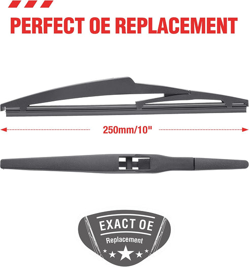 BERG REGEN® Rear Wiper Blade 10 inch Replacement For Toyota RAV4 2018-2013 Highlander 2022-2020 /Jeep Compass 2021-2018 /Chevrolet Orlando 2014-20...