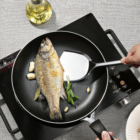 5 PCS Cooking Utensils Set Stainless Steel Kitchen Utensils Gadgets Resistant Cooking Tools Includes Slotted Spoon, Slotted Spatula, Large Spoon, ...