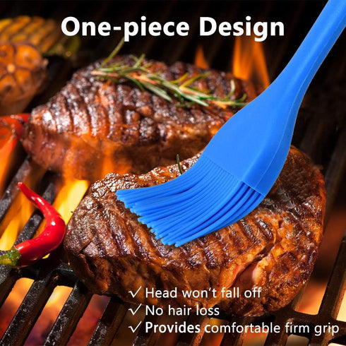 Silicone Basting Pastry Brush Set 4 Pack Heat Resistant Spread Oil Butter Sauce for BBQ Grill Barbeque Kitchen Baking Cooking Pastries, 2 Large & ...