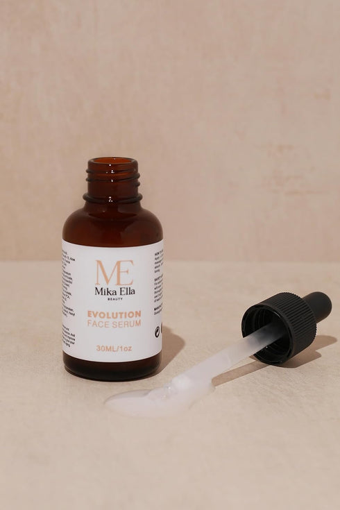 Mika Ella Beauty's Evolution Glow Serum Inspired by Korean Skincare - Brightening Serum and Face Exfoliator with Vitamin C, Retinol, Hyaluronic an...