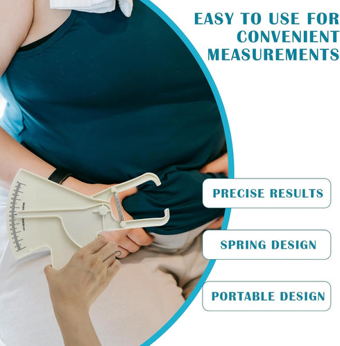 Body Fat Calipers, Professional Dual Spring Calipers, Body Fat Tape Measure Tool for Body Fitness Measurement (Whtie)...